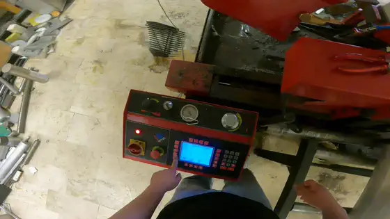 Hands at the machine controls