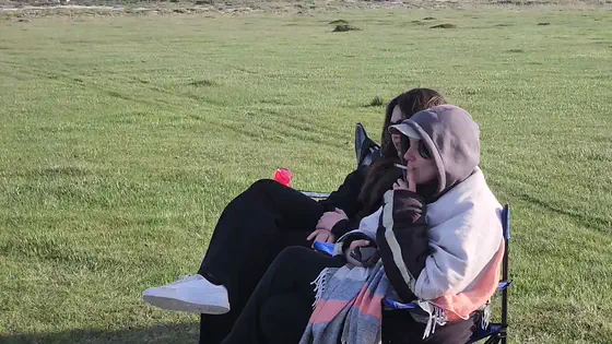 Sitting out a break on the grass