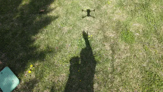 The aircraft's own shadow