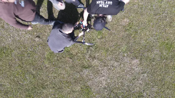 Hands on the aircraft, straight down