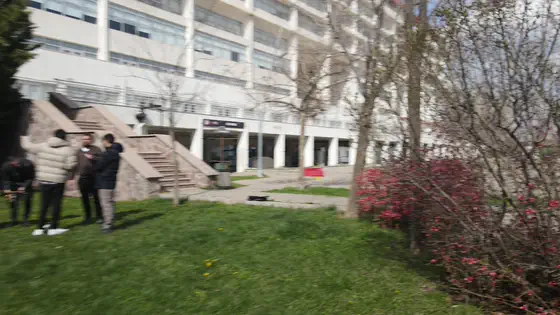 Low along the campus block