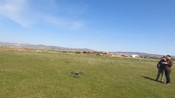 Hovering while the team watches