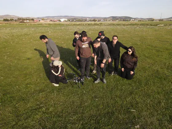 Gathered around the aircraft between flights