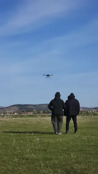Eyes on the aircraft during a flight test