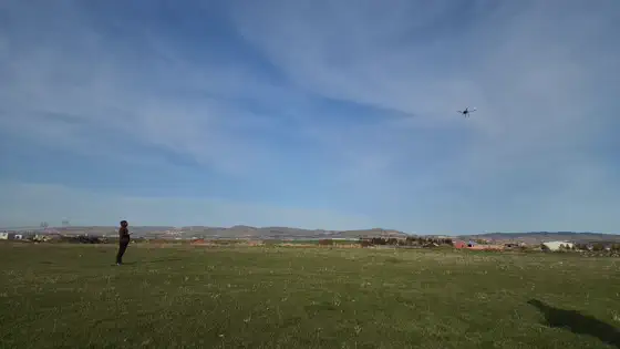 High above the test field